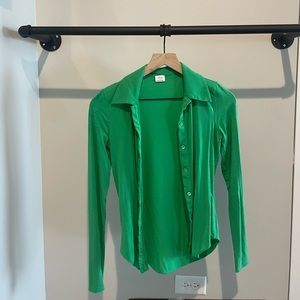 Aritzia Green Wilfred Top